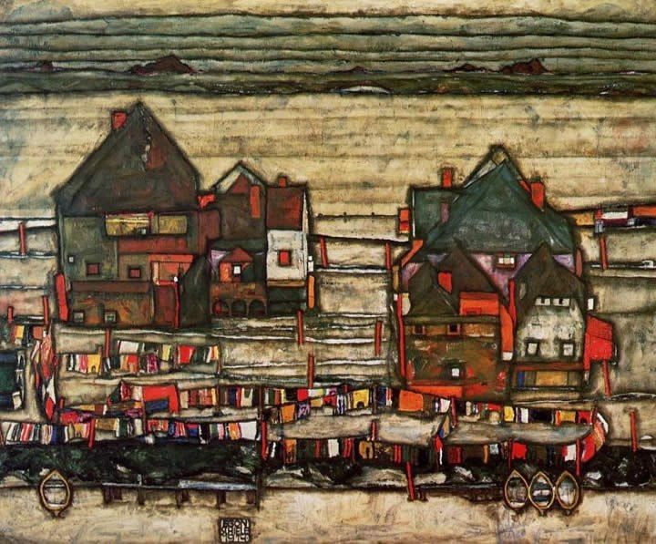 Egon Schiele Houses with Laundry Suburg II